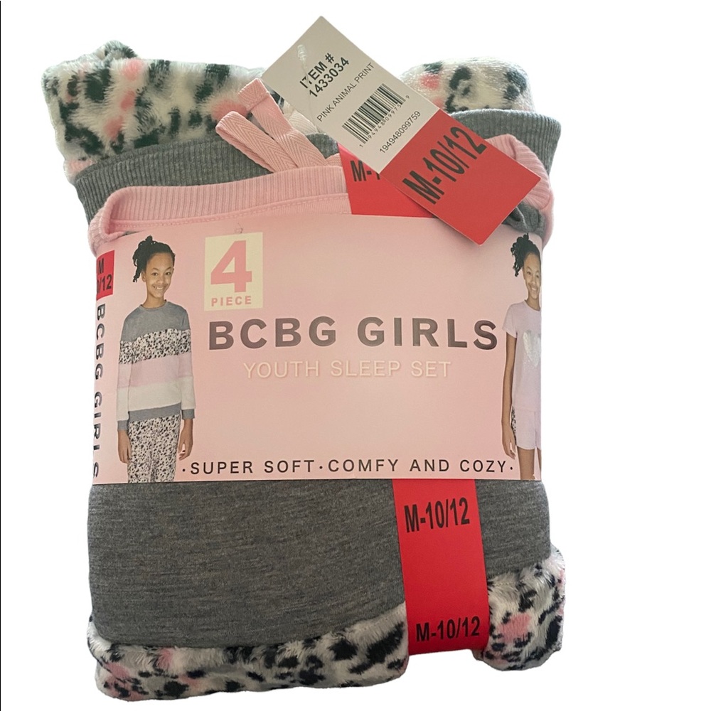 Four piece BCBG girls youth sleep set super soft comfy and cozy